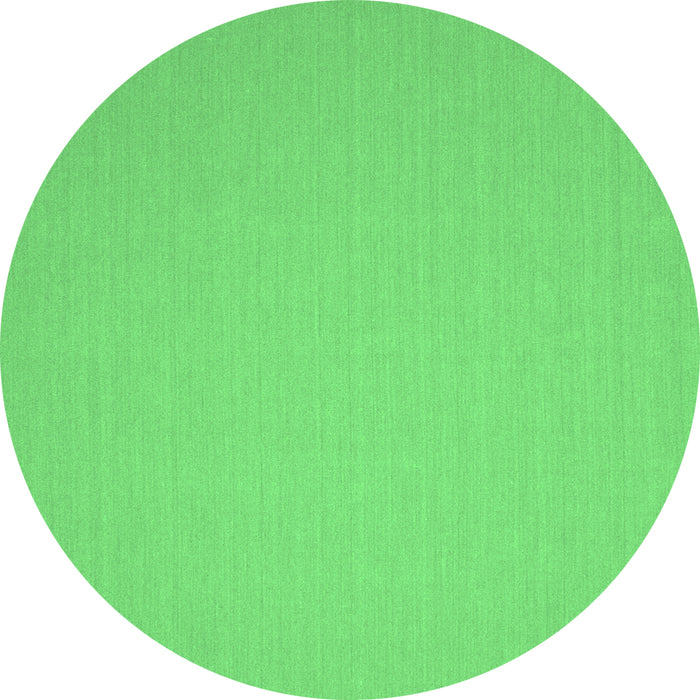 Round Machine Washable Solid Emerald Green Modern Area Rugs, wshcon246emgrn