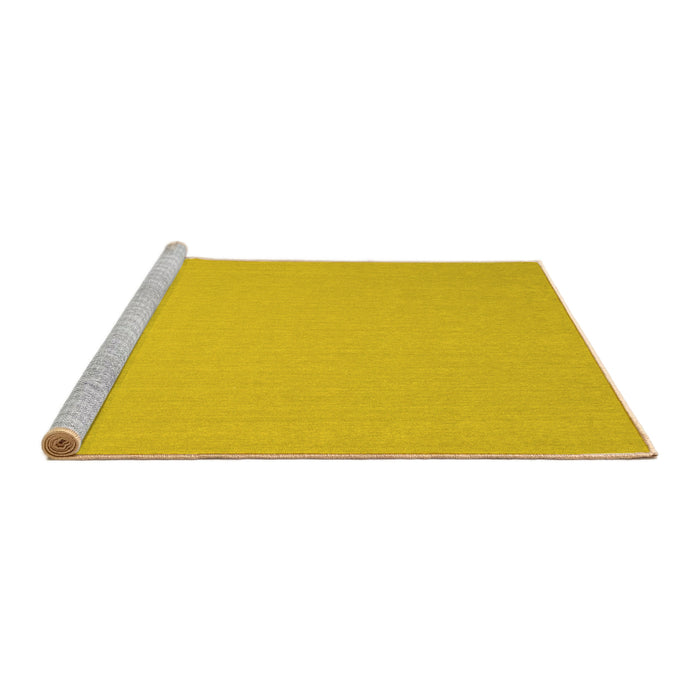 Sideview of Machine Washable Solid Yellow Modern Rug, wshcon246yw