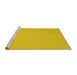 Sideview of Machine Washable Solid Yellow Modern Rug, wshcon246yw