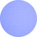 Round Solid Blue Modern Rug, con246blu