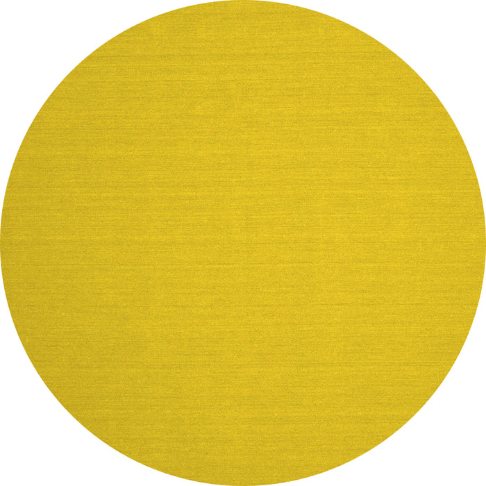 Round Solid Yellow Modern Rug, con246yw