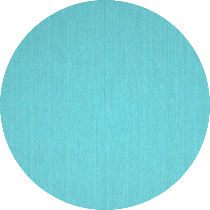 Round Machine Washable Solid Light Blue Modern Rug, wshcon246lblu