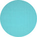 Round Machine Washable Solid Light Blue Modern Rug, wshcon246lblu