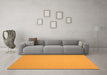 Machine Washable Solid Orange Modern Area Rugs in a Living Room, wshcon246org