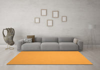 Machine Washable Solid Orange Modern Rug, wshcon246org