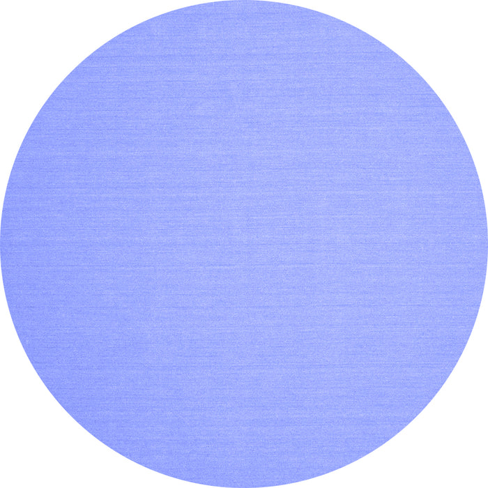 Round Machine Washable Solid Blue Modern Rug, wshcon246blu