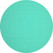 Round Solid Turquoise Modern Rug, con246turq