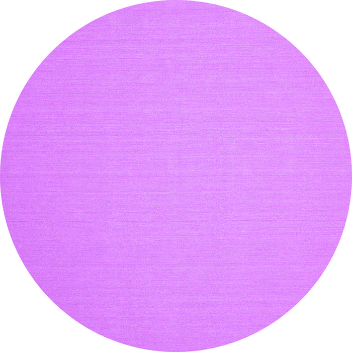 Round Machine Washable Solid Purple Modern Area Rugs, wshcon246pur