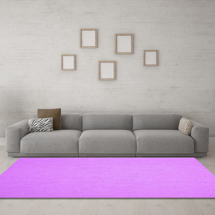 Machine Washable Solid Purple Modern Area Rugs in a Living Room, wshcon246pur