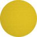 Round Machine Washable Solid Yellow Modern Rug, wshcon246yw