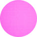 Round Machine Washable Solid Pink Modern Rug, wshcon246pnk