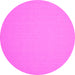 Round Solid Pink Modern Rug, con246pnk