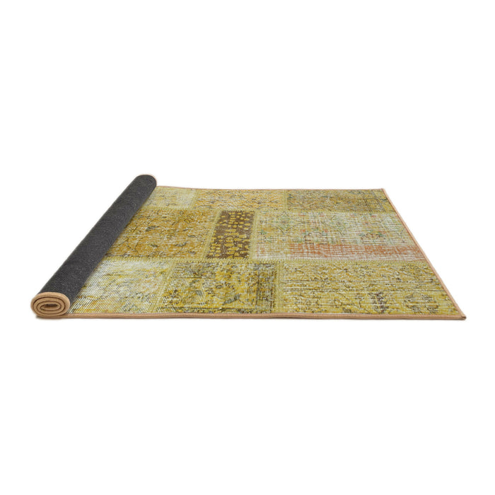 Thickness of Contemporary Caramel Brown Patchwork Rug, con247