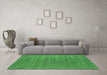 Machine Washable Abstract Emerald Green Contemporary Area Rugs in a Living Room,, wshcon2470emgrn