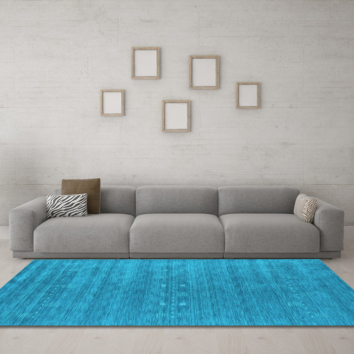 Machine Washable Abstract Light Blue Contemporary Rug in a Living Room, wshcon2470lblu