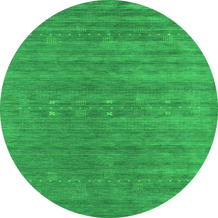 Square Abstract Green Contemporary Rug, con2470grn