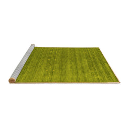 Sideview of Machine Washable Abstract Yellow Contemporary Rug, wshcon2470yw