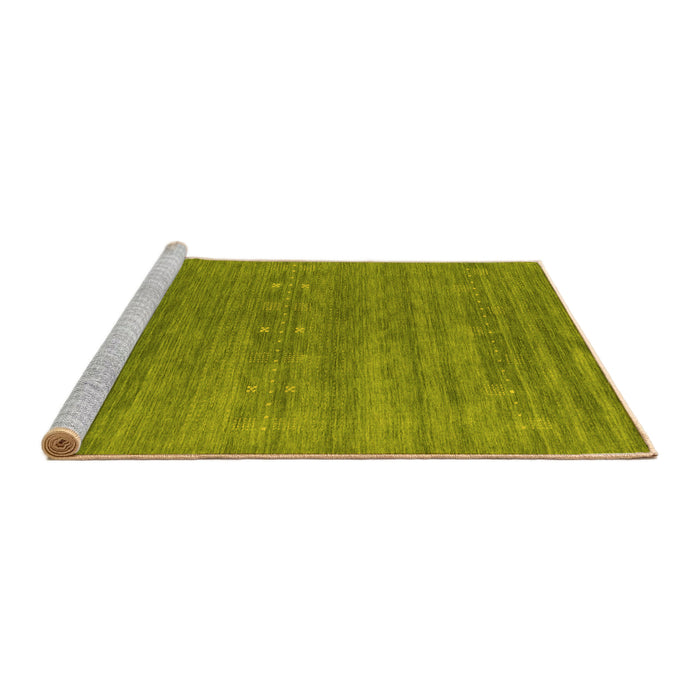 Sideview of Machine Washable Abstract Yellow Contemporary Rug, wshcon2470yw