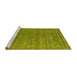 Sideview of Machine Washable Abstract Yellow Contemporary Rug, wshcon2470yw