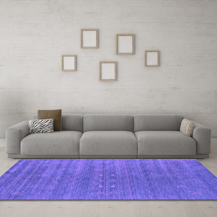 Machine Washable Abstract Purple Contemporary Area Rugs in a Living Room, wshcon2470pur