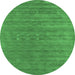 Round Abstract Emerald Green Contemporary Rug, con2470emgrn