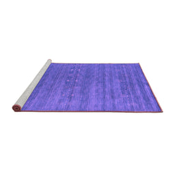 Sideview of Machine Washable Abstract Purple Contemporary Area Rugs, wshcon2470pur