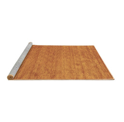 Sideview of Machine Washable Abstract Brown Contemporary Rug, wshcon2471brn