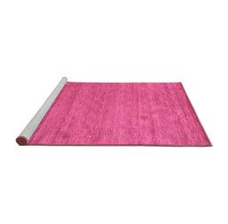 Sideview of Machine Washable Abstract Purple Contemporary Area Rugs, wshcon2471pur