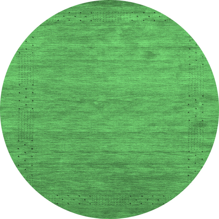 Round Abstract Emerald Green Contemporary Rug, con2471emgrn