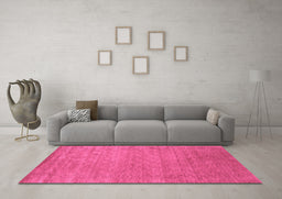 Machine Washable Abstract Purple Contemporary Area Rugs in a Living Room, wshcon2471pur