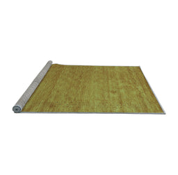 Sideview of Machine Washable Abstract Light Blue Contemporary Rug, wshcon2471lblu