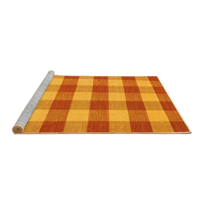 Sideview of Machine Washable Abstract Yellow Contemporary Rug, wshcon2472yw