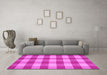 Machine Washable Abstract Pink Contemporary Rug in a Living Room, wshcon2472pnk