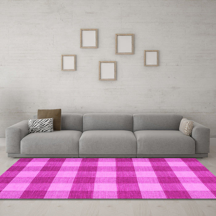 Machine Washable Abstract Pink Contemporary Rug in a Living Room, wshcon2472pnk