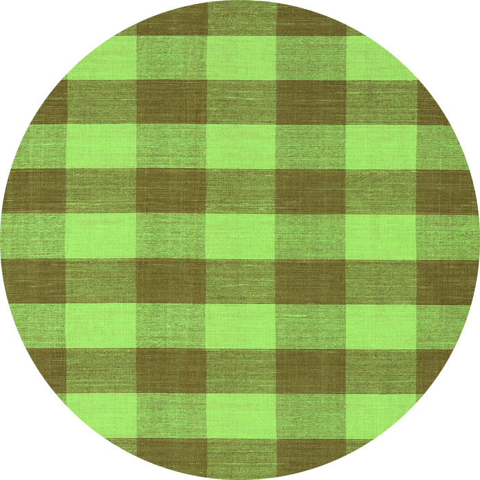 Square Abstract Green Contemporary Rug, con2472grn