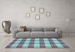 Machine Washable Abstract Turquoise Contemporary Area Rugs in a Living Room,, wshcon2472turq