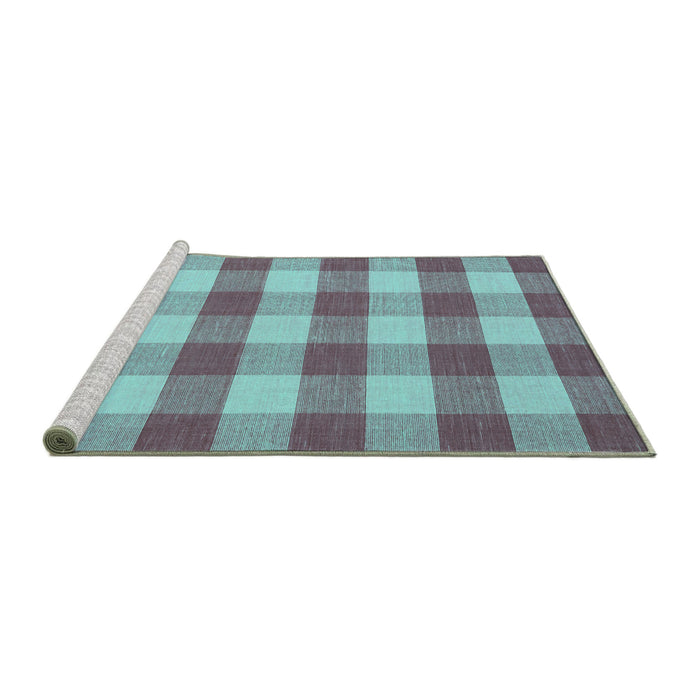 Sideview of Machine Washable Abstract Turquoise Contemporary Area Rugs, wshcon2472turq