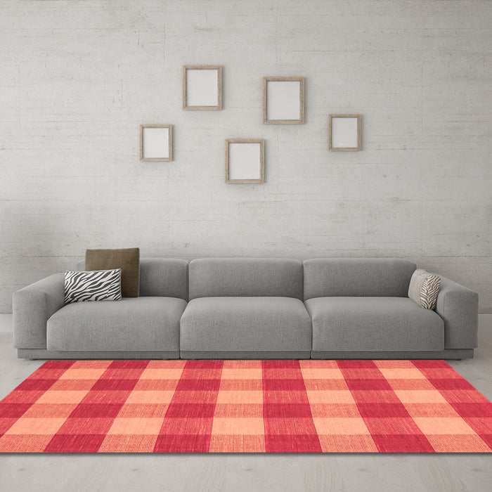 Machine Washable Abstract Orange Contemporary Area Rugs in a Living Room, wshcon2472org