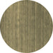 Round Abstract Brown Contemporary Rug, con2473brn