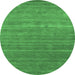 Round Abstract Emerald Green Contemporary Rug, con2473emgrn