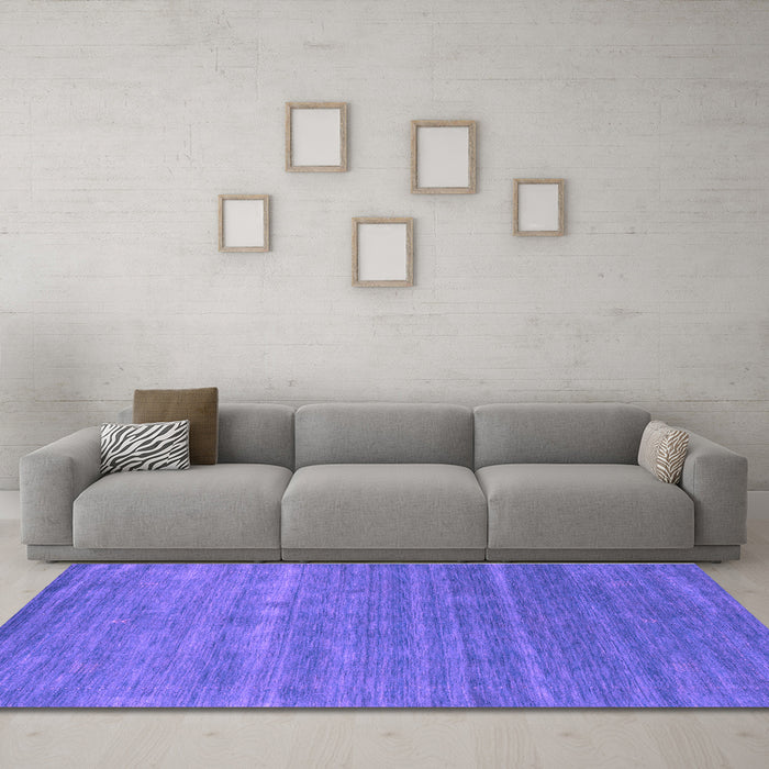 Machine Washable Abstract Purple Contemporary Area Rugs in a Living Room, wshcon2473pur
