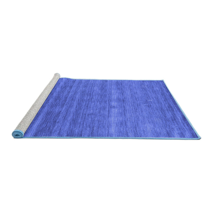 Sideview of Machine Washable Abstract Blue Contemporary Rug, wshcon2473blu