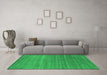 Machine Washable Abstract Green Contemporary Area Rugs in a Living Room,, wshcon2473grn