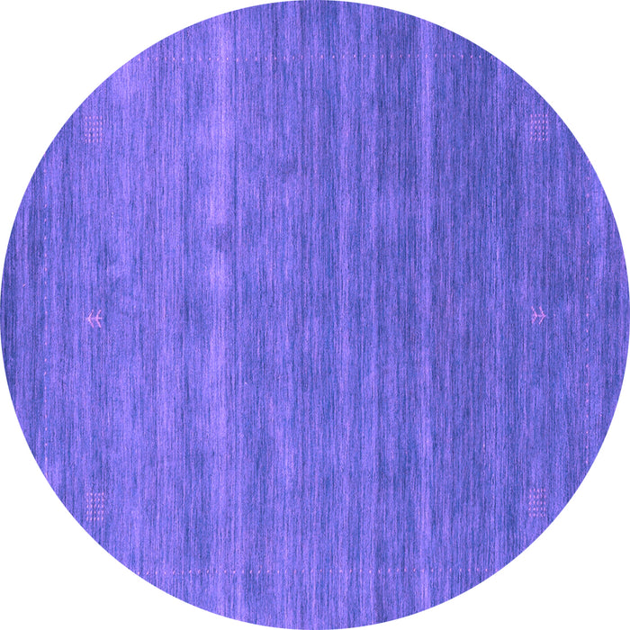 Round Abstract Purple Contemporary Rug, con2473pur