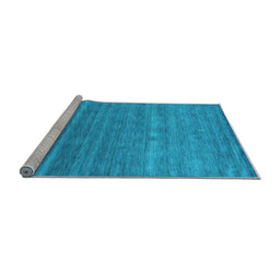 Sideview of Machine Washable Abstract Light Blue Contemporary Rug, wshcon2473lblu