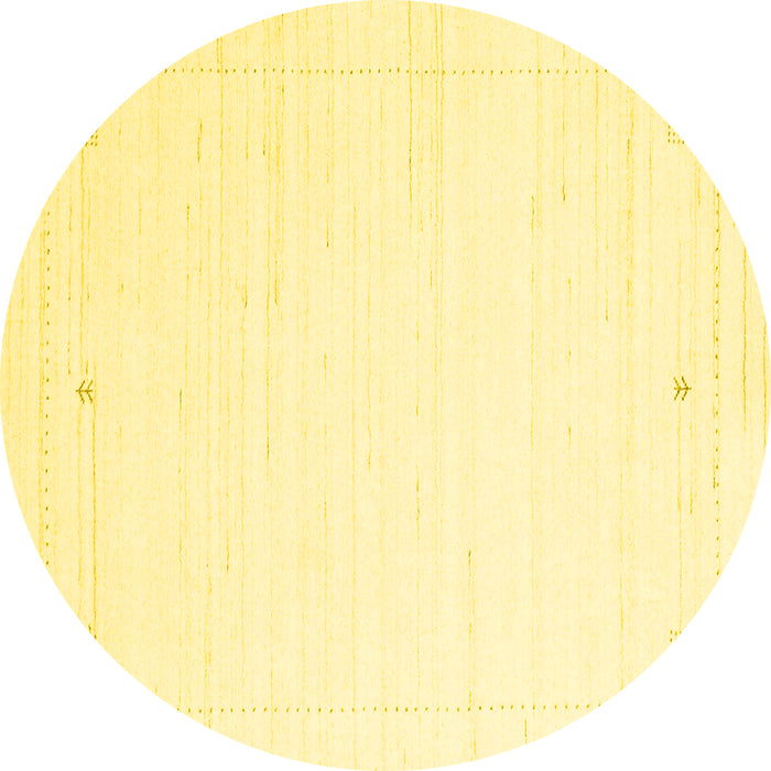 Round Solid Yellow Modern Rug, con2474yw