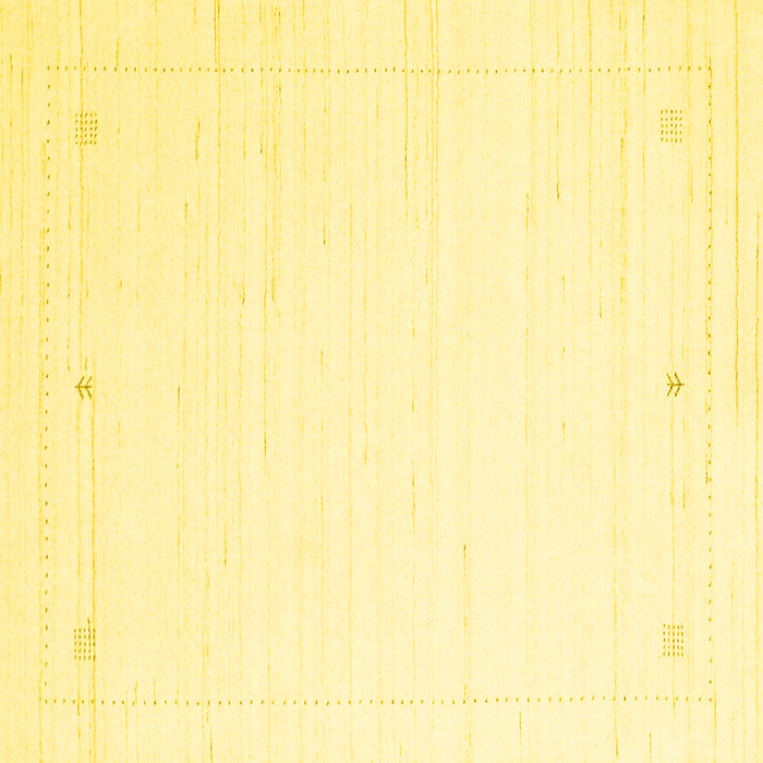 Square Machine Washable Solid Yellow Modern Rug, wshcon2474yw