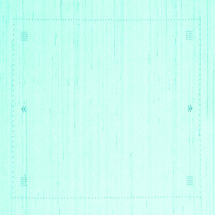 Square Machine Washable Solid Turquoise Modern Area Rugs, wshcon2474turq