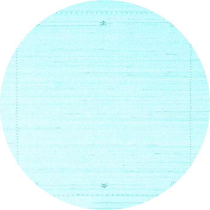 Round Solid Light Blue Modern Rug, con2474lblu