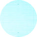 Round Solid Light Blue Modern Rug, con2474lblu